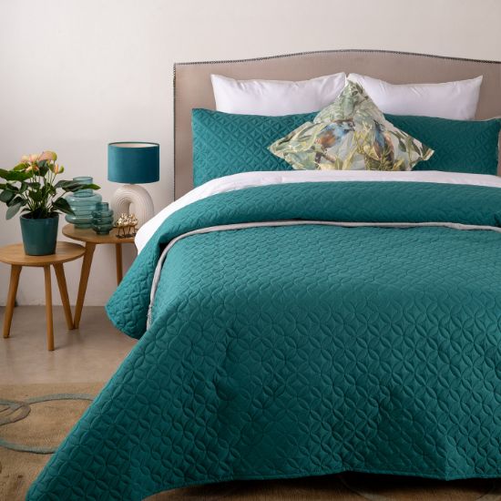 Picture of Cullinan Quilt Bed Set 3pc - Teal - King